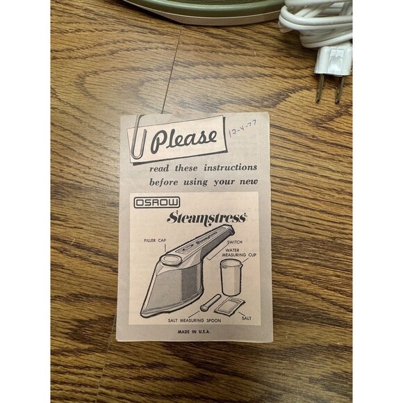 Vintage Osrow Steamstress‎ Lightweight Steamer 1970's In Org. Box - Picture 8 of 14